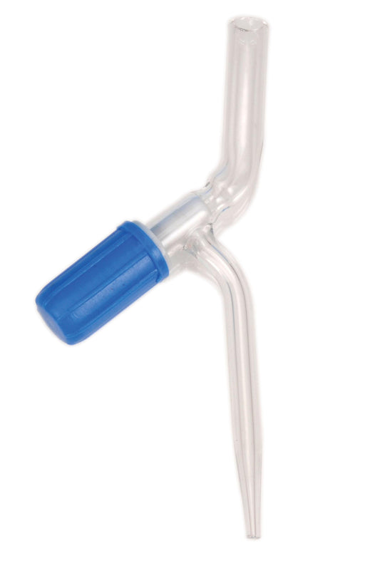 Stopcock, Adapter, Cone/Flexible tubing, Straight connection with Rotaflow key, Cone size 29/32