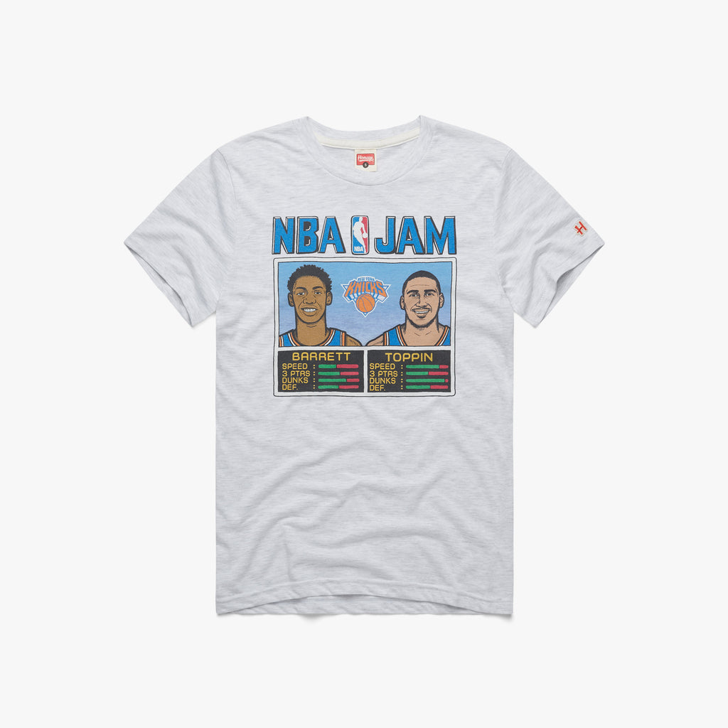Men's New York Knicks RJ Barrett & Obi Toppin Homage Heathered Orange NBA  Jam Tri-Blend T-Shirt
