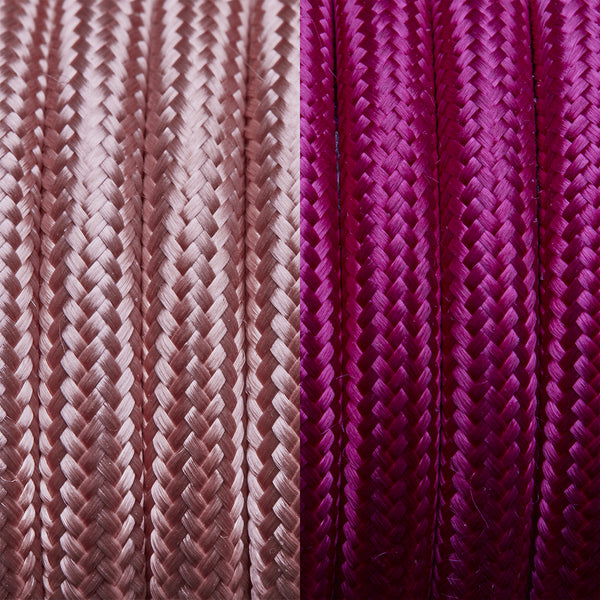 Pink coloured fabric flex cables from Industville
