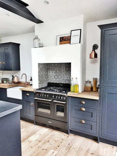 Dark kitchen and metallic lights interior