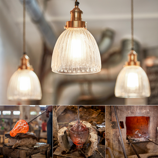 Glass vintage pendants being made in Industville factory