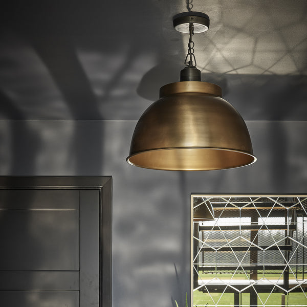 Brass industrial dome pendant light