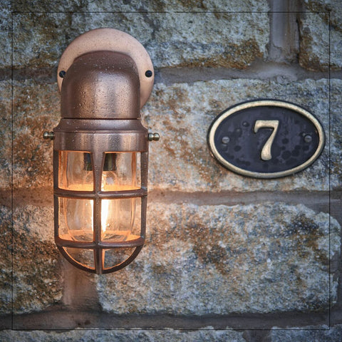 Example of our copper bulkhead in the bathroom