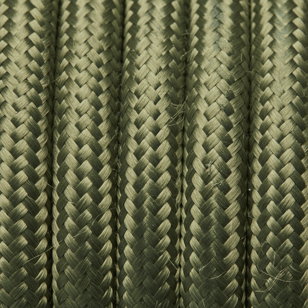 Sage Green Round Fabric Flex - 3 Core Braided Cloth Cable Lighting Wire