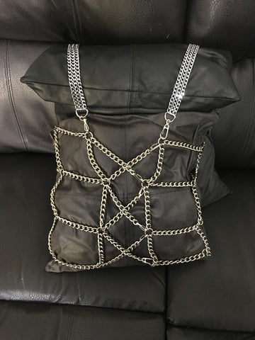 Stainless Steel Body Harness with Corset inspired back.