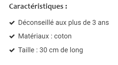 Les caractéristiques renseignent l'acheteur