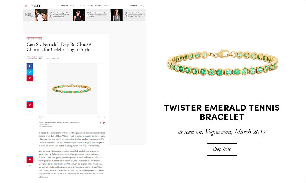 Vogue: Twister Emerald Tennis Bracelet