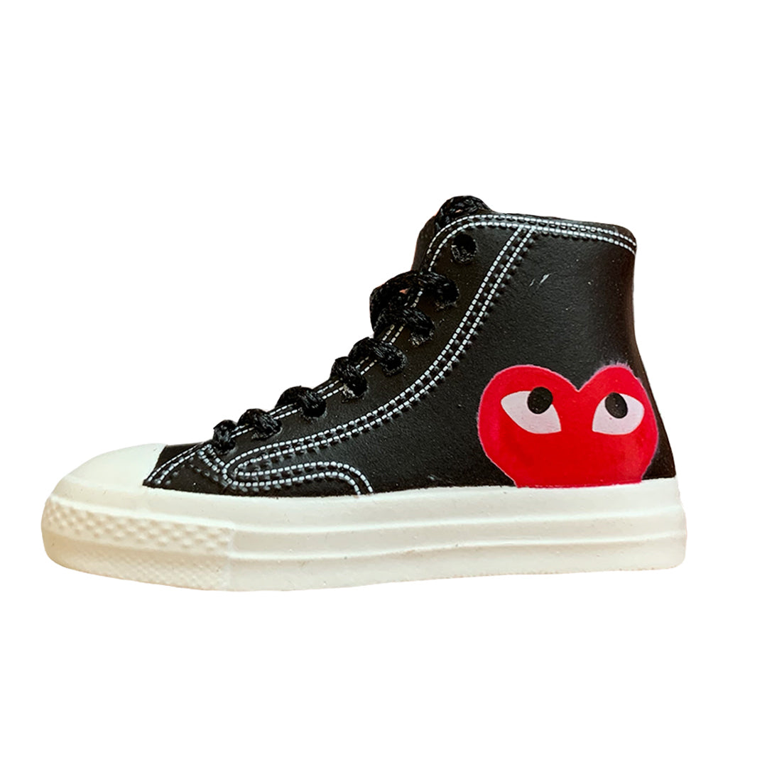 black high top converse red heart