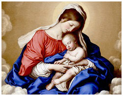 Our Lady Holds Sleeping Baby Jesus