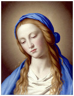 Virgin Mary Painting in Blue