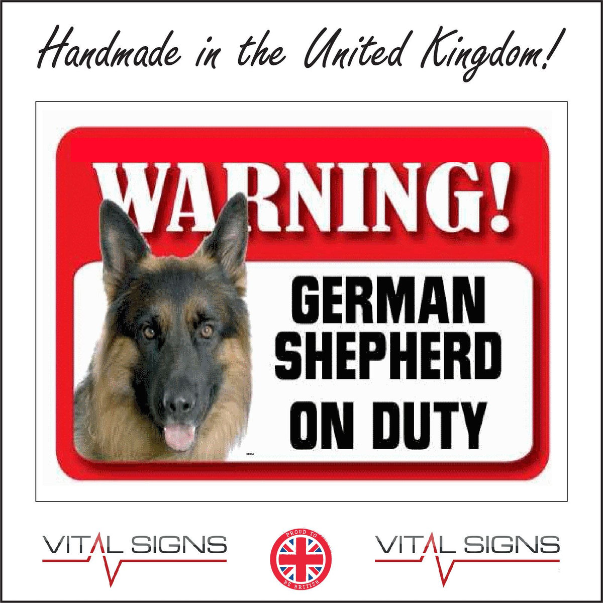 10" x 8" WARNING GUARD DOG LOOSE GERMAN SHEPHERD ALSATIAN METAL PLAQUE SIGN 122 