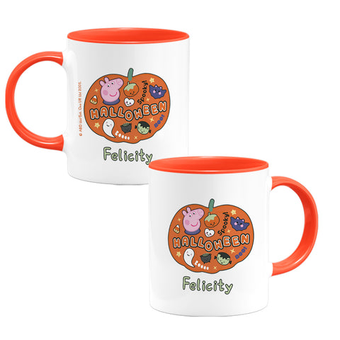 Halloween Pumpkin Personalised Coloured Insert Mug