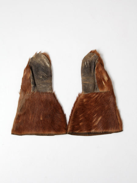 vintage fur gloves