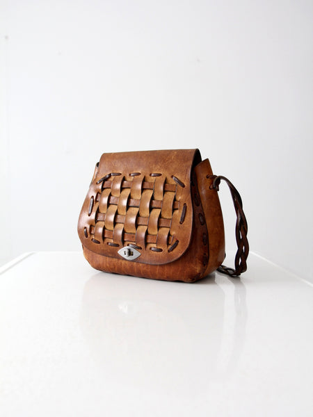 basket weave leather bag