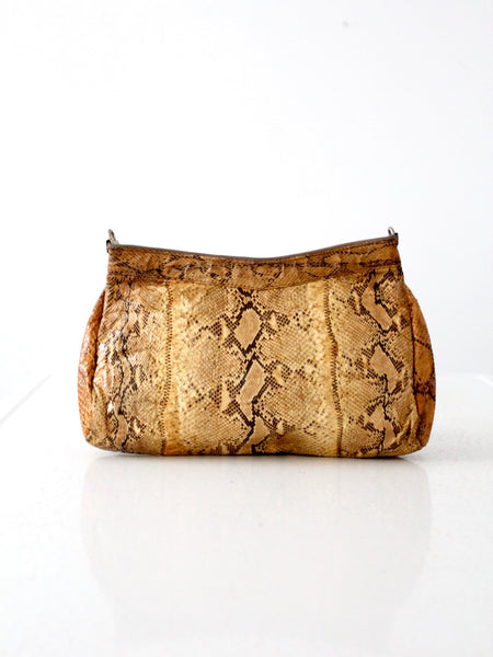 yellow snakeskin purse