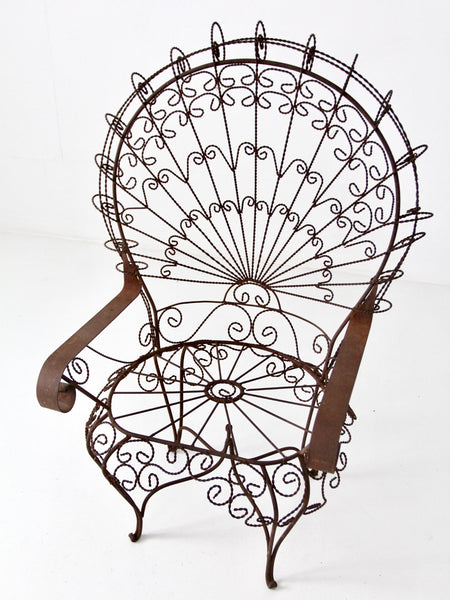 Vintage Wrought Iron Peacock Chair 86 Vintage