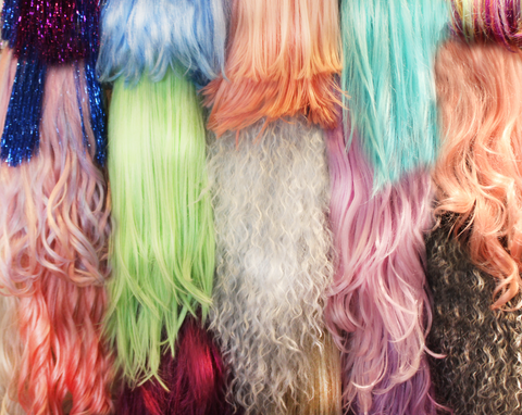 Colorfull wig display