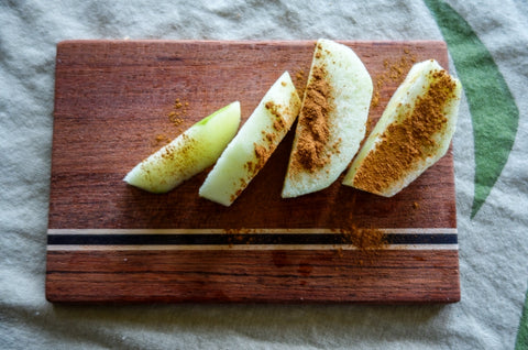 miniature cutting serving board apple cinnamon snack