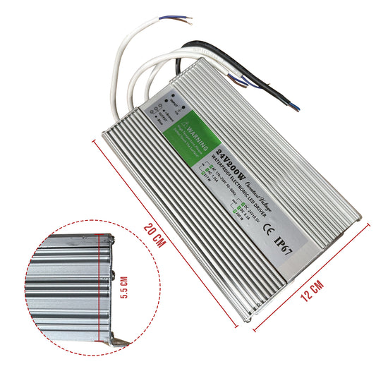 IP67 Waterproof DC 24V 200W LED Driver LED Power Supply Transformer ~1226