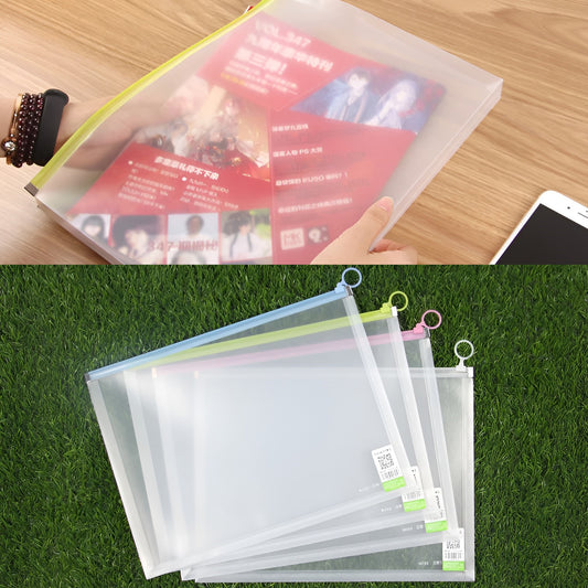 Portable Plastic Thick Zipper Document 