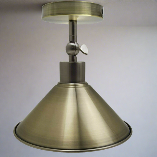 green brass Cone Lampshade adjustable angle ceiling light~1521