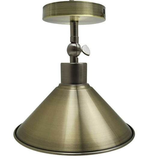 green brass Cone Lampshade adjustable angle ceiling light~1521