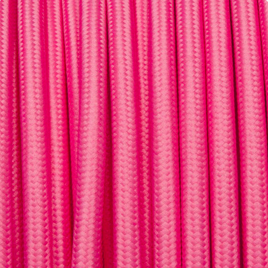 2 core Round Rayon Vintage Braided Fabric Pink Cable Flex 0.75mm - Shop for LED lights - Transformers - Lampshades - Holders | LEDSone UK