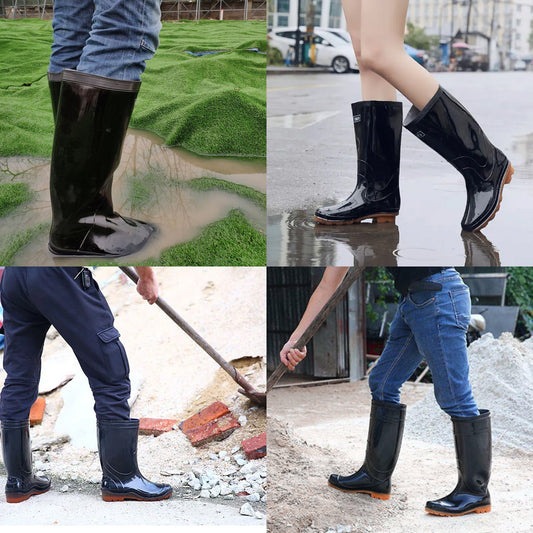 Wellington Boots Garden Work Shoes - Worker Wellies Rain Waterproof Wellington Boots Garden Work Shoes - Application Image 2