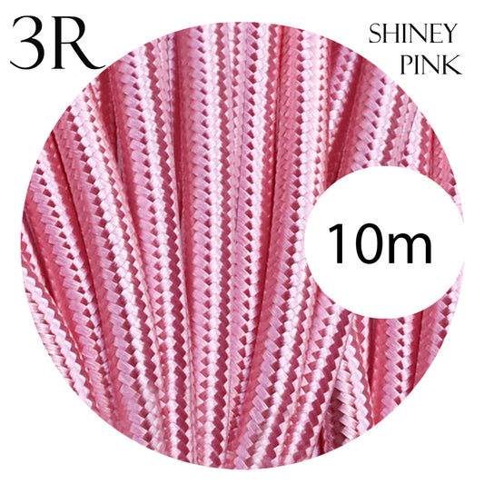 3 core round 10m cable - Shiny pink
