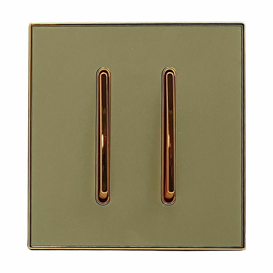 Screw less Wall Light Gold Glossy 2 Gang Switch