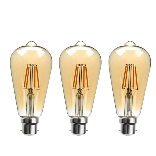 ST64 B22 4W 3 pack Dimmable Retro Classic Filament LED Bulbs~3874 - LEDSone UK Ltd