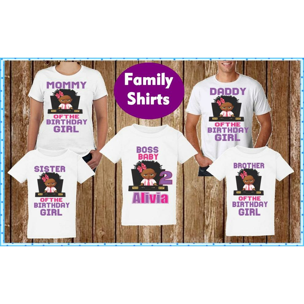 black boss baby birthday shirts