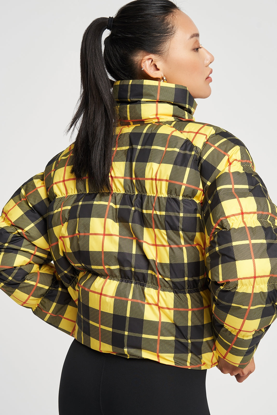 nike yellow plaid jacket