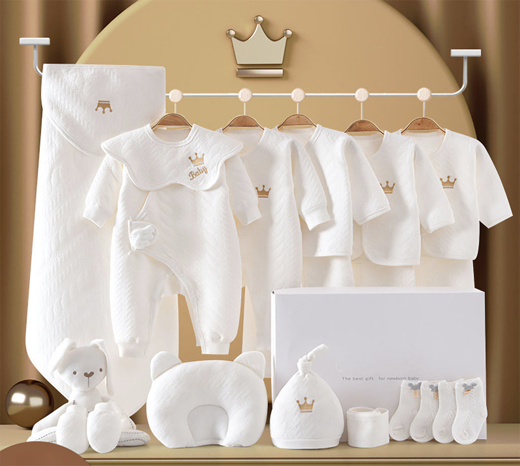 Fancydresswale new born baby gift- White set of 20 dresses & baby ...