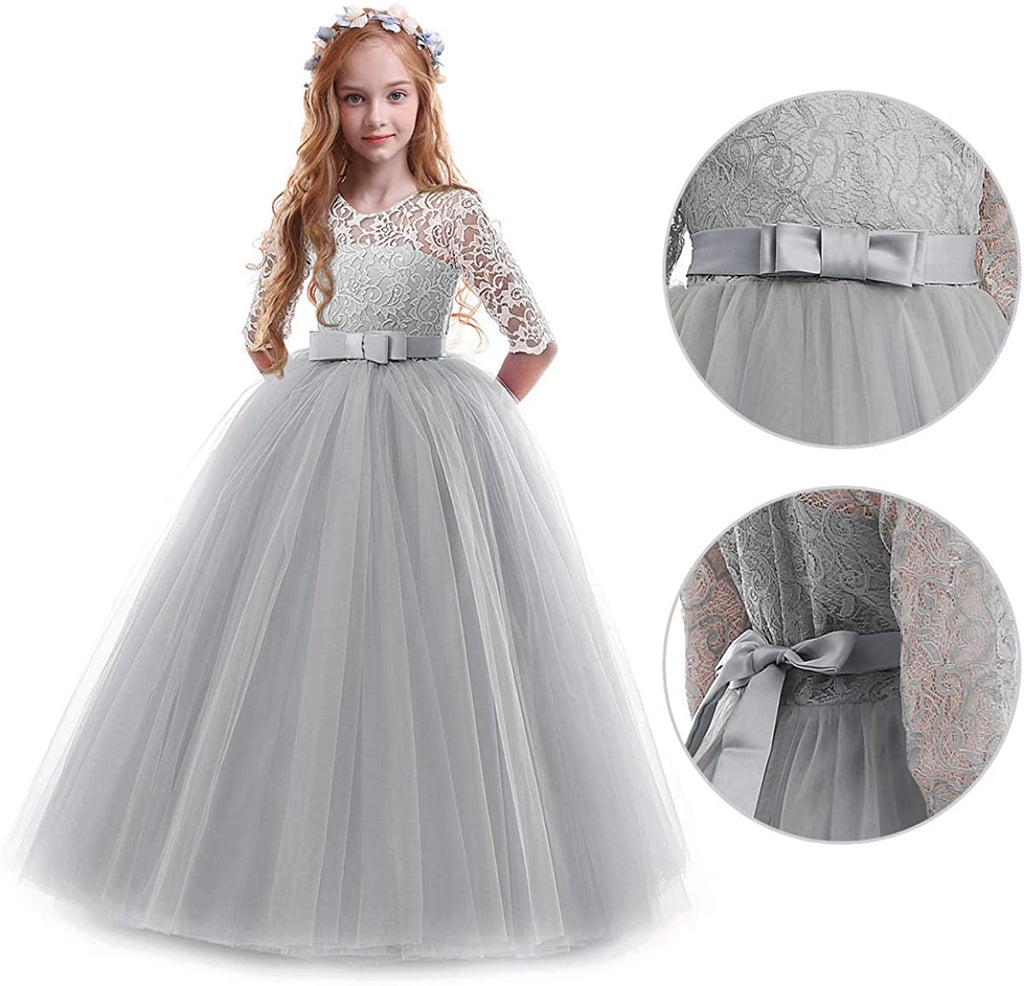 Fancydresswale Princess Floor Length party gown for Girls- Grey ...