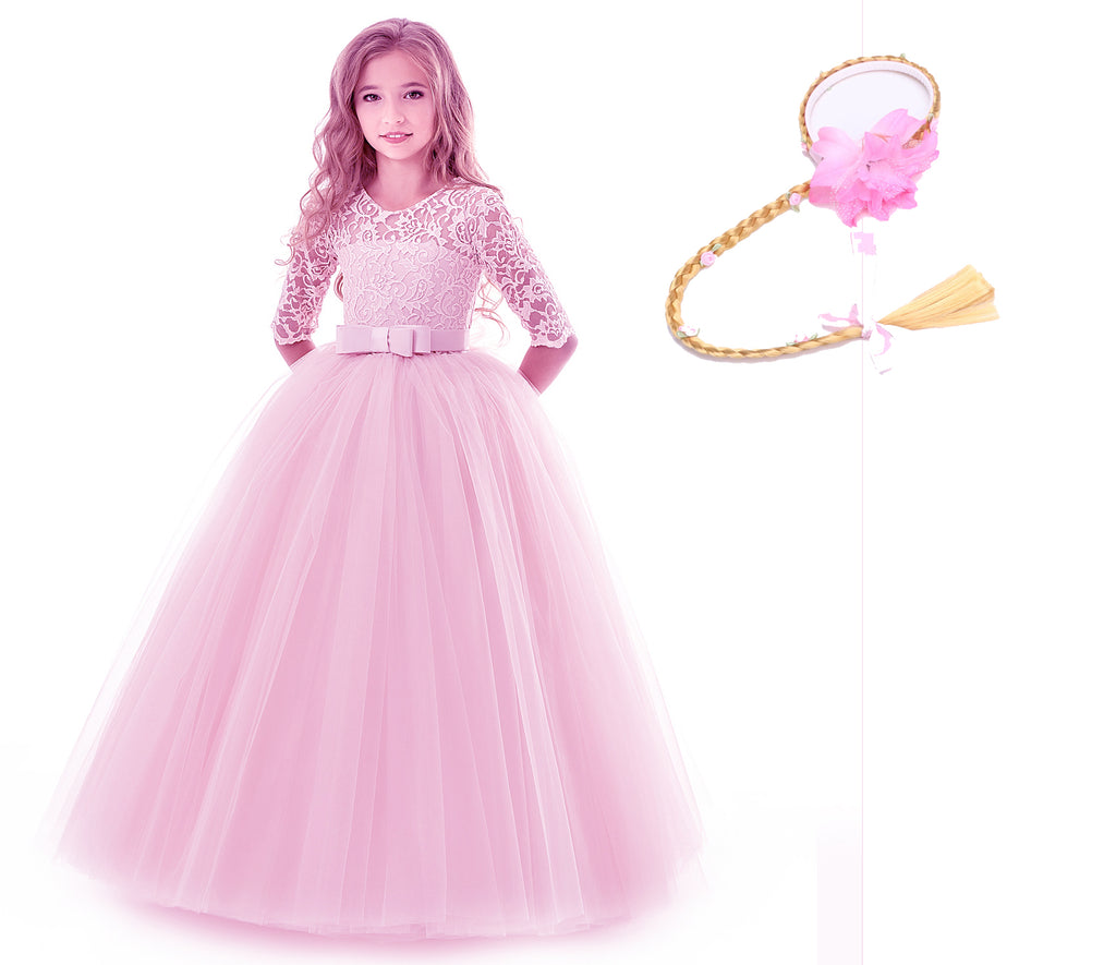 FancyDressWale princess gown for girls beautiful party dress- Pink ...