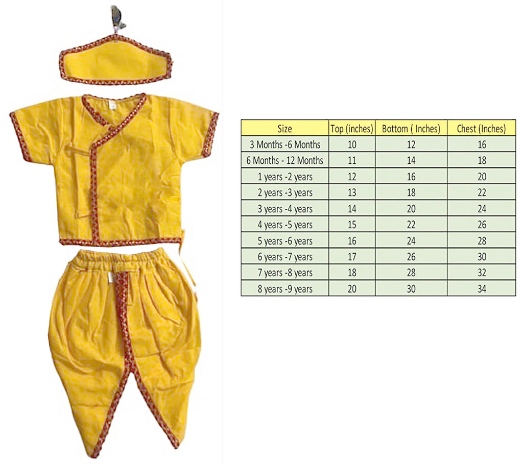 FancyDressWale Krishna costume set for Baby boys and kids with ...