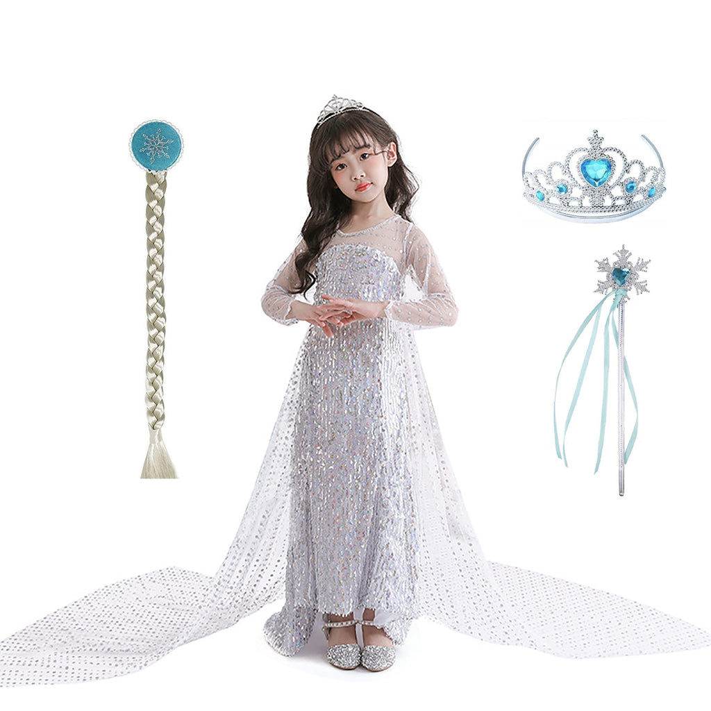 Princess Elsa Princess Birthday Party Dress for Little Girls with ...
