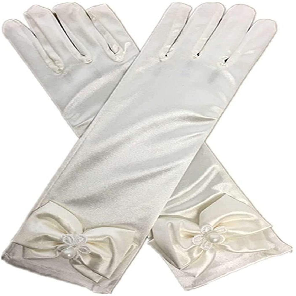 champagne satin gloves