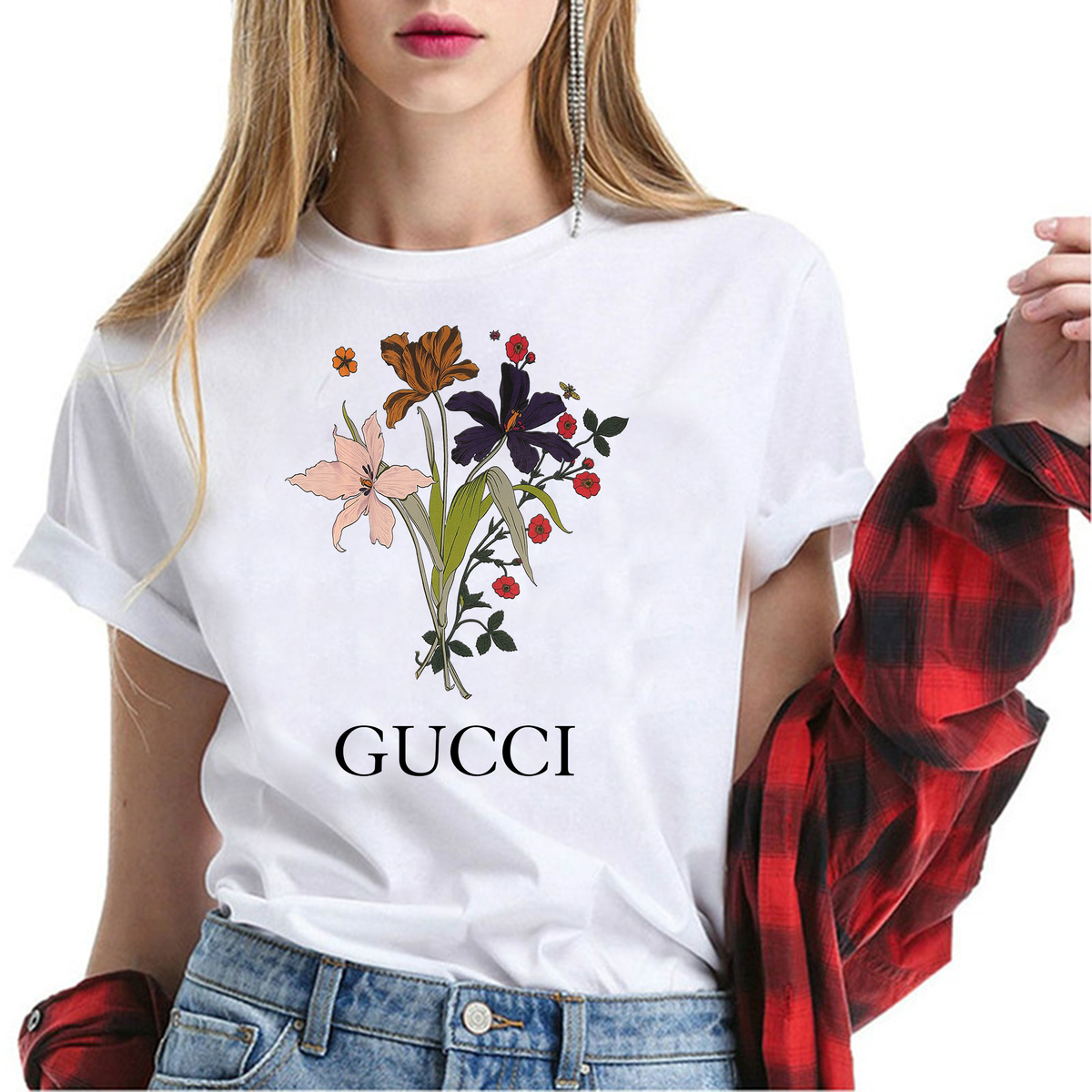 gucci t shirt flowers
