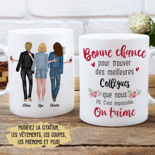 Mug Personnalisé - Collègues - Départ, cadeau départ collègue, cadeau