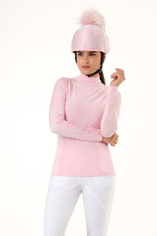 baby pink pom pom hat silk and baselayer