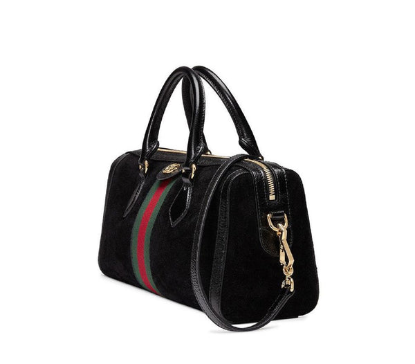 gucci black handbag with stripe