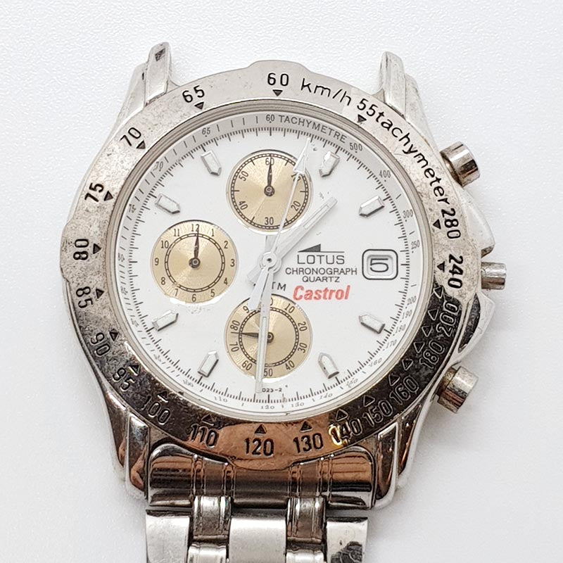 tela llave inglesa Tibio Lotus Chronograph Quartz Castrol Watch for Parts & Repair – Vintage Radar