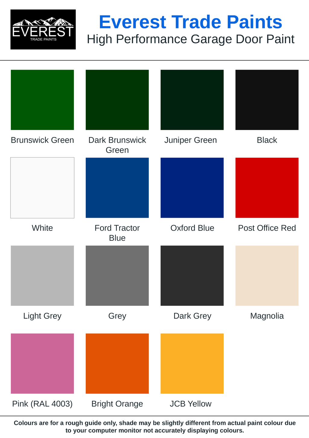 36 Electric Garage door paint colour chart with Simple Decor