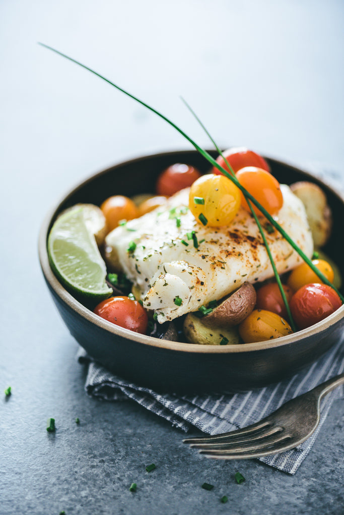 Pan Baked Cod with Veggies