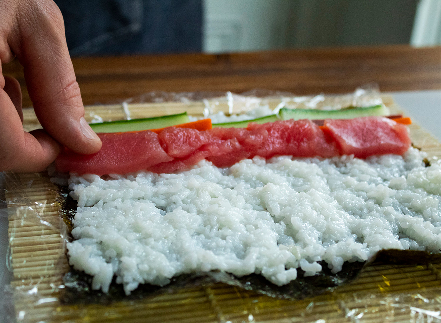 Ahi Tuna Inside of Sushi Roll