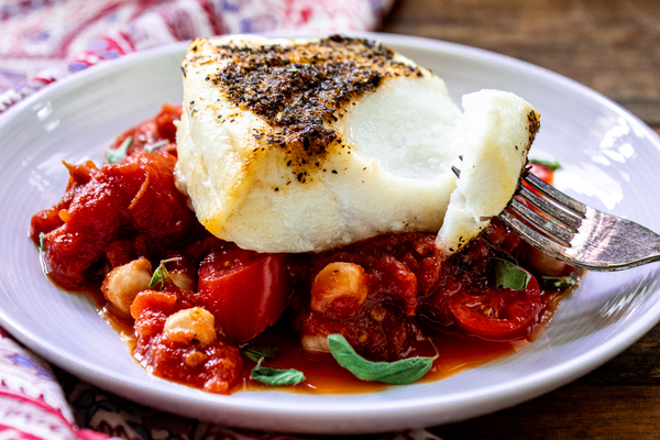 Baked Chilean Sea Bass on Plate