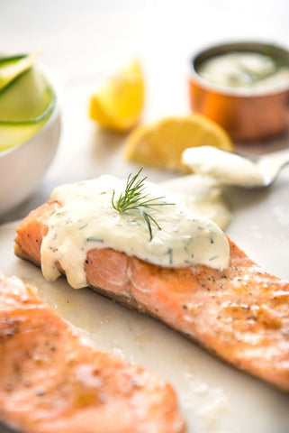 Salmon With Creamy Dill Sauce Keto Recipe