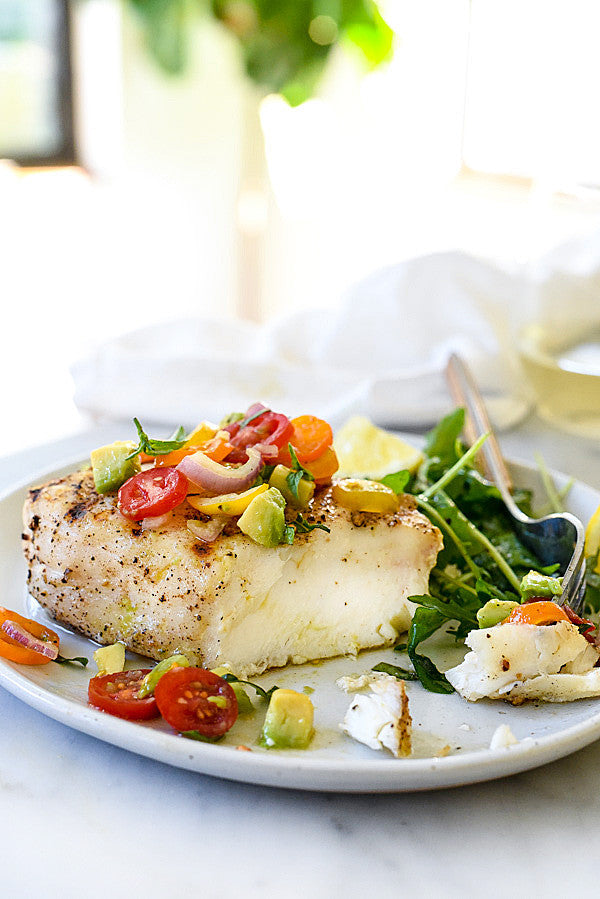 Grilled Halibut With toato
